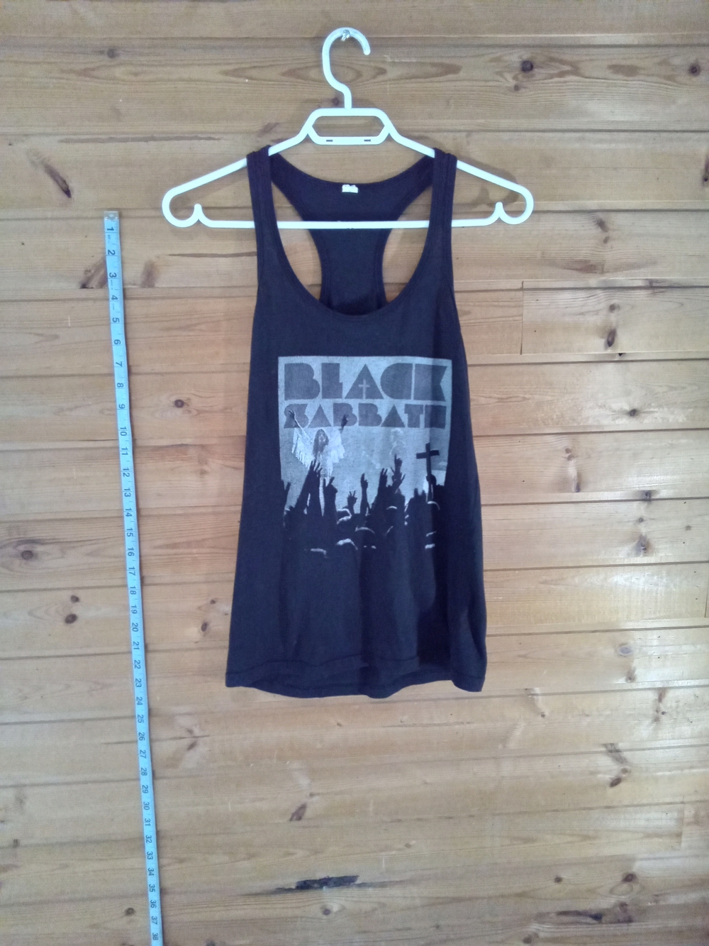 Black Graphic Racerback Tank Top - Black Sabbath